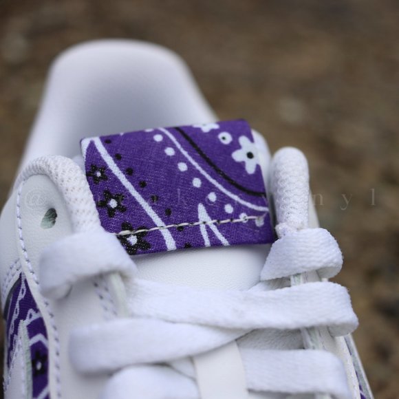 Nike Air Force 1 Low GRAPE Bandana Custom NWT - Picture 8 of 10